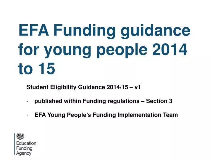 efa funding guidance for young people 2014 to 15