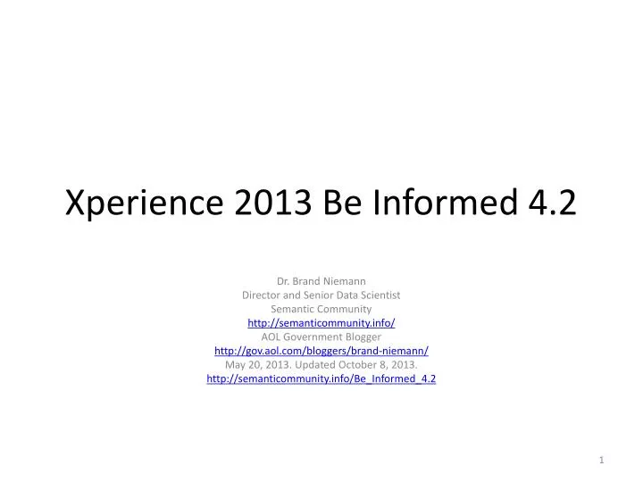 xperience 2013 be informed 4 2