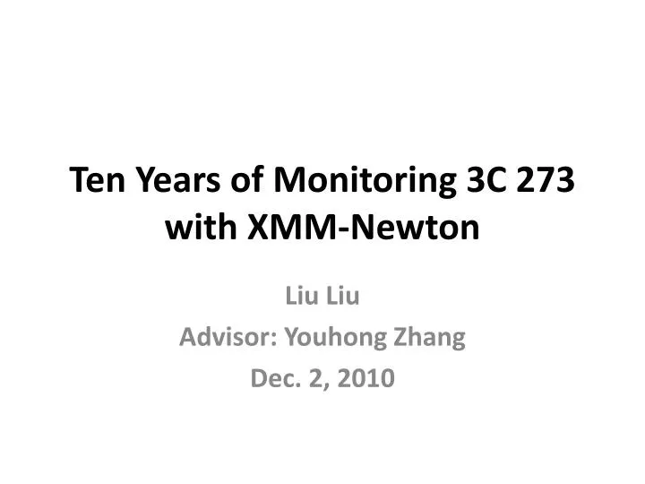 ten years of monitoring 3c 273 with xmm newton