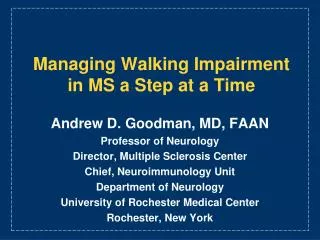 Managing Walking Impairment in MS a Step at a Time