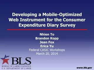 Developing a Mobile-Optimized Web Instrument for the Consumer Expenditure Diary Survey