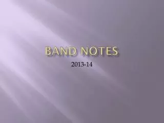 Band notes