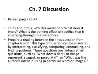 Ch. 7 Discussion