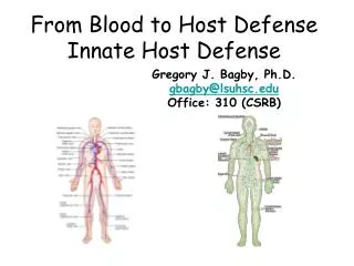 From Blood to Host Defense Innate Host Defense