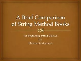 A Brief Comparison of String Method Books