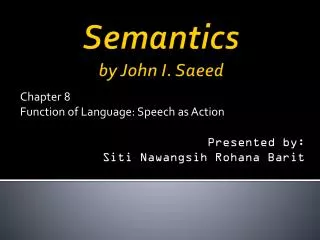 Semantics by John I. Saeed