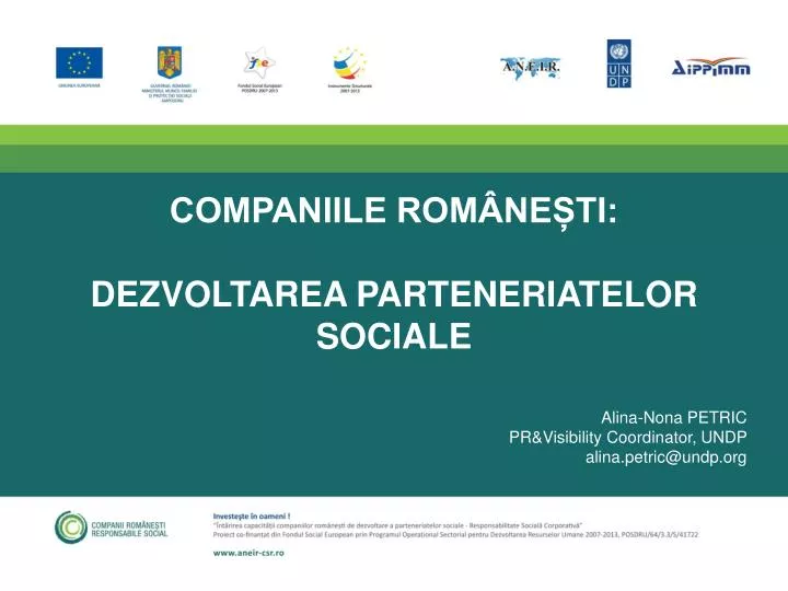 companiile rom ne ti dezvoltarea parteneriatelor sociale