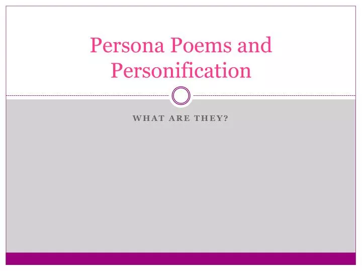 persona poems and personification