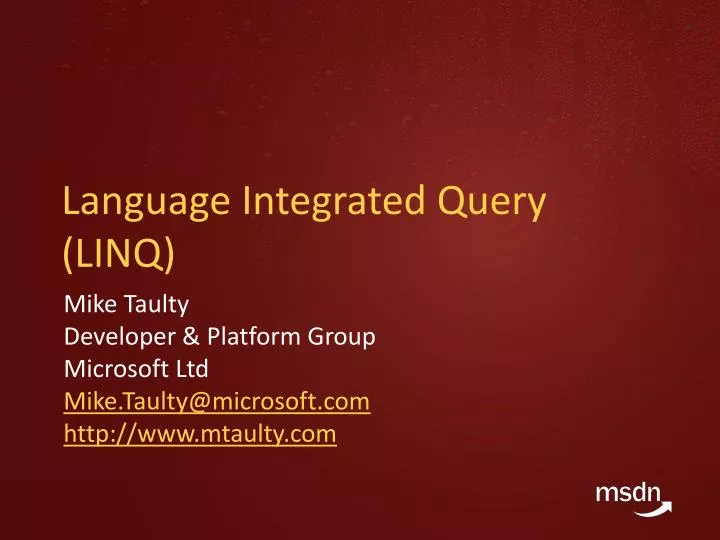 language integrated query linq