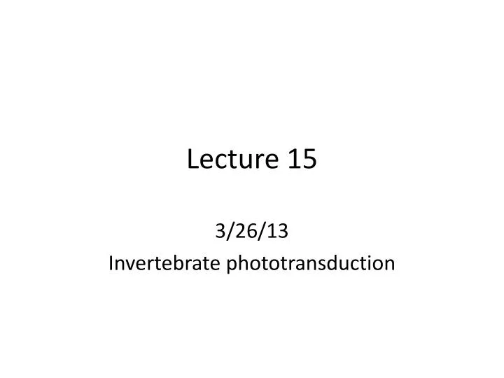 lecture 15