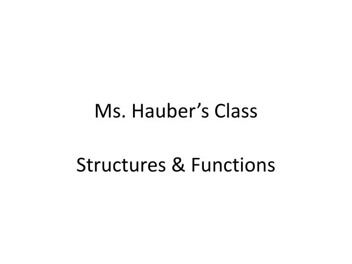 ms hauber s class