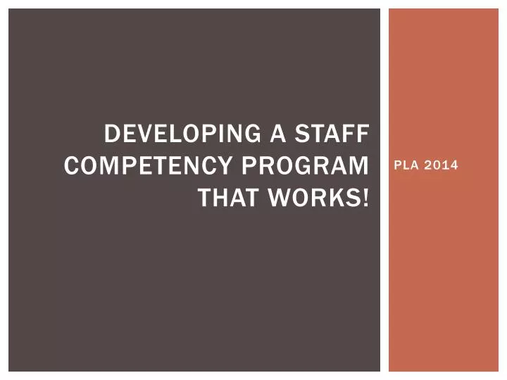 developing a staff competency program that works