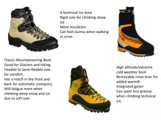 Classic Mountaineering Boot Good for Glaciers and hiking