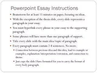 Powerpoint Essay Instructions