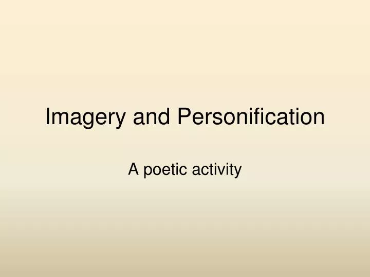imagery and personification