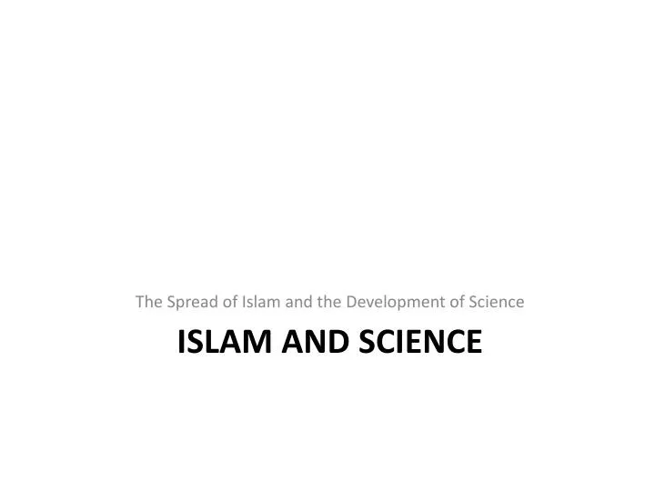 islam and science