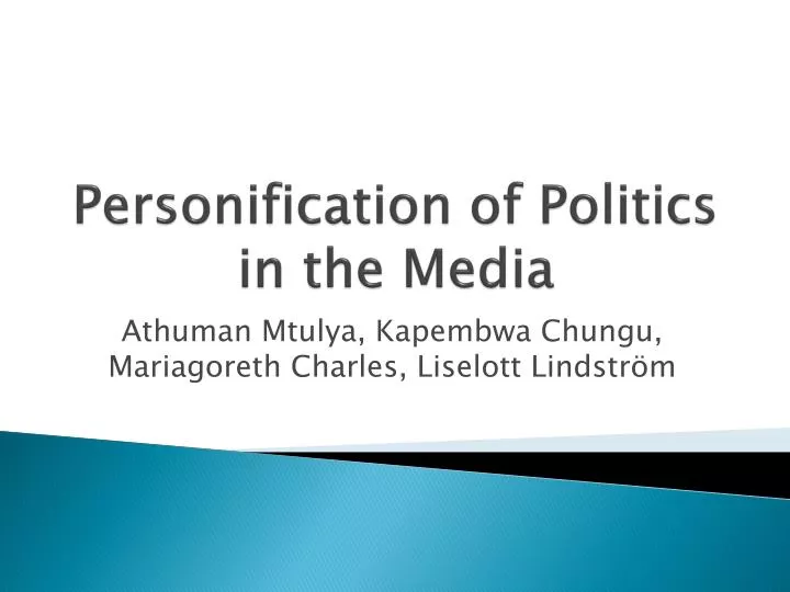 personification of politics in the media