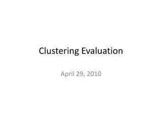 clustering evaluation