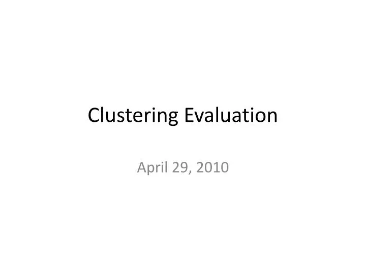clustering evaluation