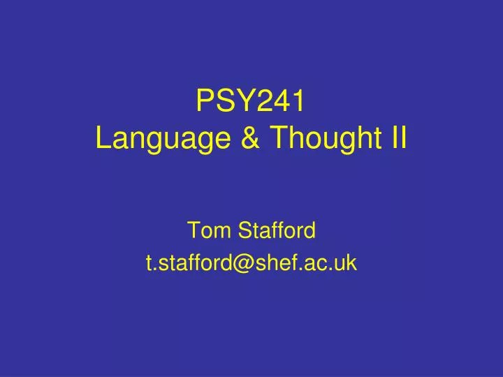 psy241 language thought ii