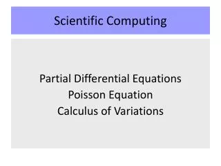 Scientific Computing