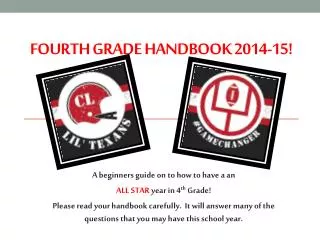 Fourth Grade Handbook 2014-15!