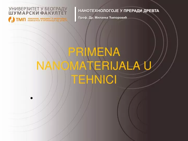 primena nanomaterijala u tehnici