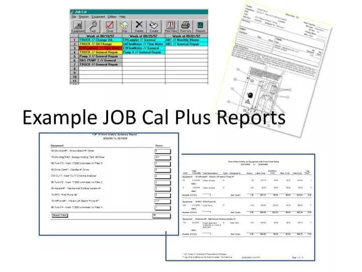 example job cal plus reports