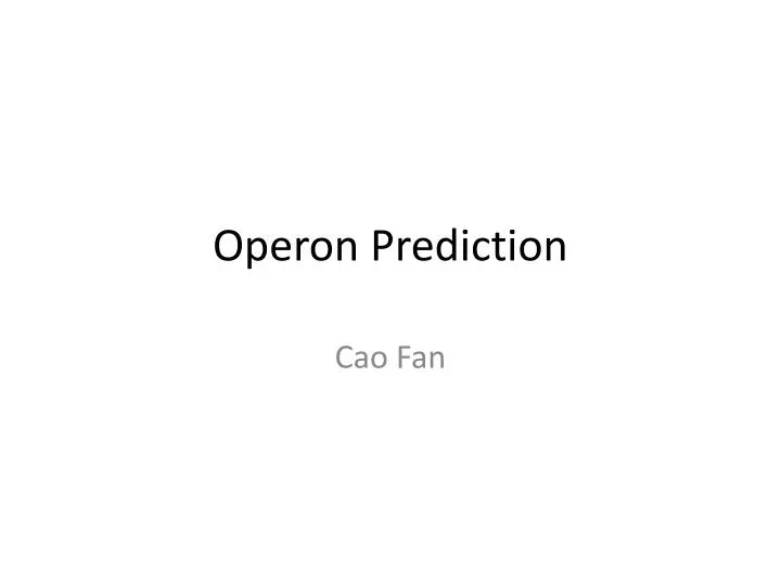 operon prediction