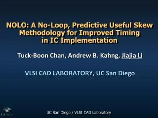 NOLO: A No-Loop, Predictive Useful Skew Methodology for Improved Timing in IC Implementation