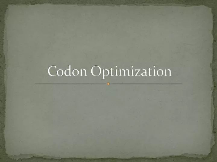 codon optimization