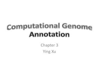 Computational Genome Annotation