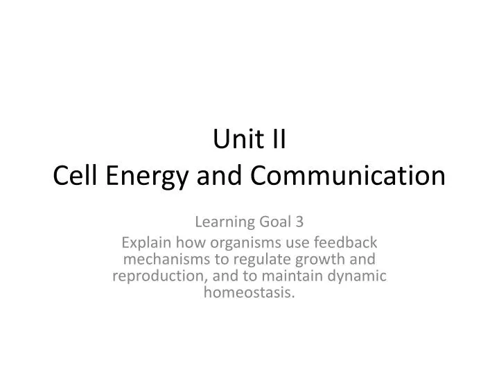unit ii cell energy and communication