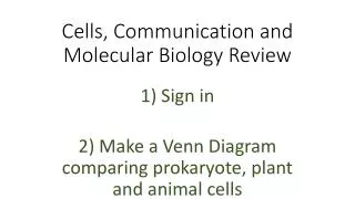 Cells, Communication and Molecular Biology Review
