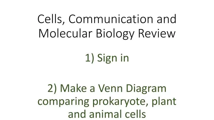 cells communication and molecular biology review