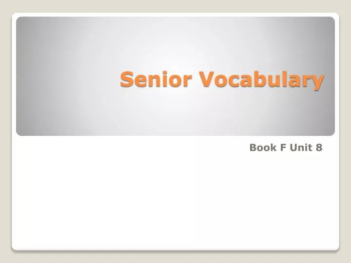 senior vocabulary