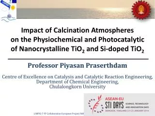 Impact of Calcination Atmospheres on the Physiochemical and Photocatalytic