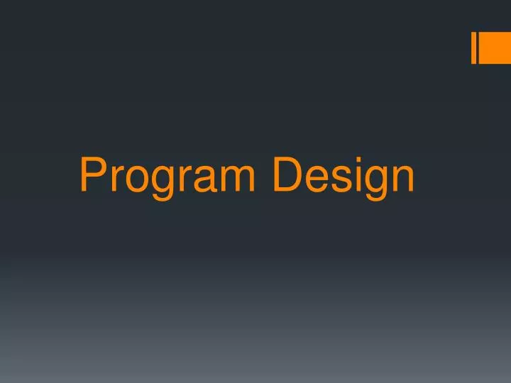 program design