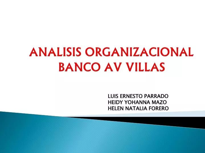 analisis organizacional banco av villas