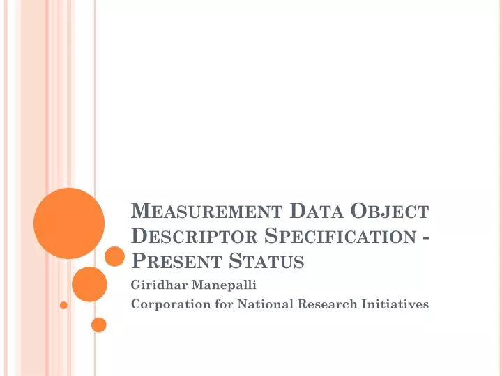 measurement data object descriptor specification present status