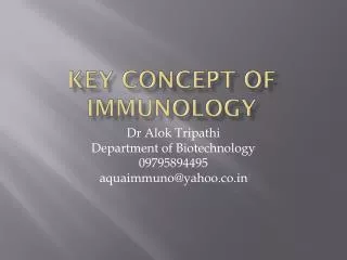 Key Concept of Immunology