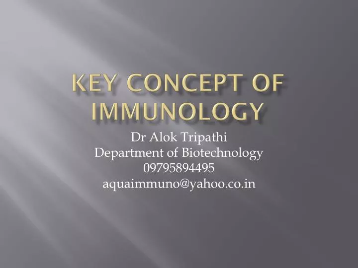 key concept of immunology