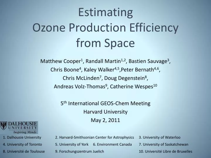 estimatin g ozone production efficiency from space