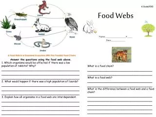 Food Webs Name: ____________________#_____ Date:______________