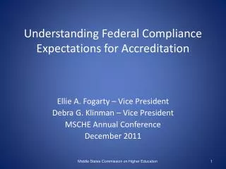 Understanding Federal Compliance Expectations for Accreditation
