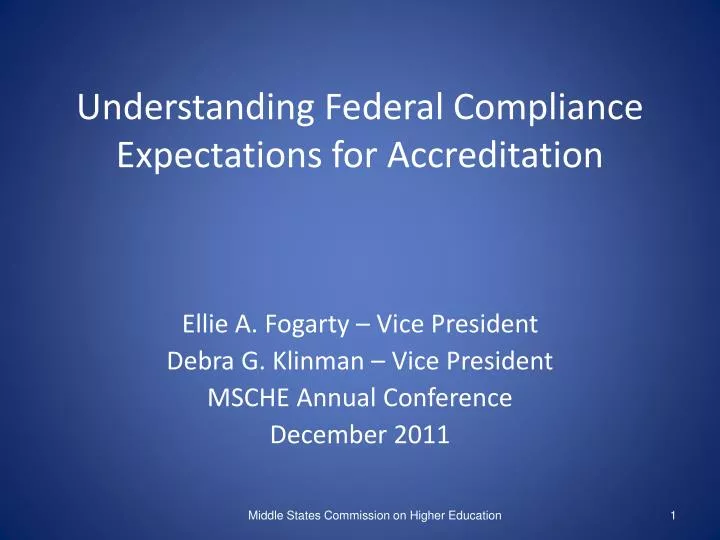 understanding federal compliance expectations for accreditation