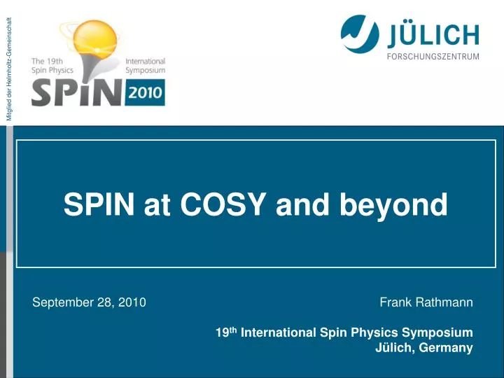 spin at cosy and beyond