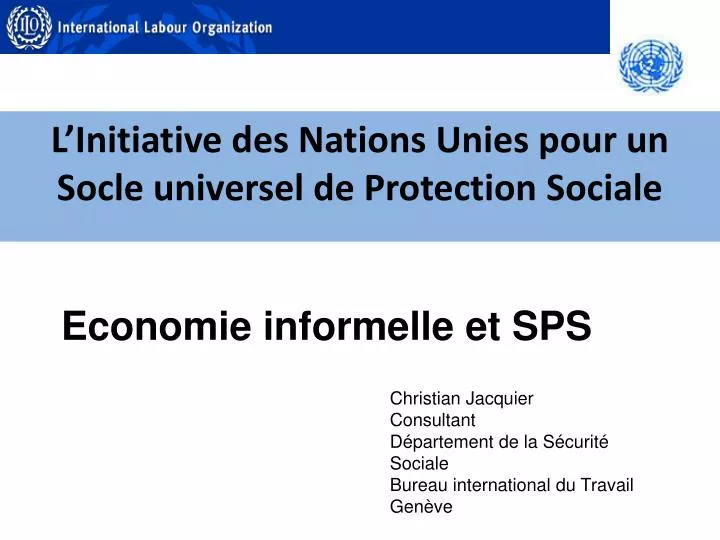 l initiative des nations unies pour un socle universel de protection sociale