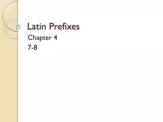Latin Prefixes