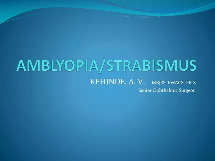 amblyopia strabismus